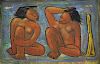 BOTELLO, Angel. Oil on Masonite. Two Nudes and a