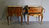 Pair of Louis XV Style Satine Marquetry and