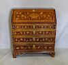 Antique Continental Marquetry Inlaid Slant Front