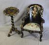 Mother of Pearl inlaid Papier Machier Chair and