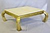 Midcentury Brass & Marble Top Coffee Table.