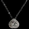 AIG Certified 1.0 Carat Diamond and 14 Karat White Gold Heart Pendant Necklace