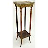 Vintage Marble Top Mahogany Pedestal With Brass Gallery