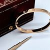 Cartier 4 Diamond 18k Rose Gold Size 17 Bracelet