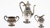 3 Piece Sterling Silver Repoussee Tea Set