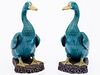 Two Large Chinese Ceramic Ducks and Two Small Ducks