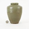 Chinese Yuan Dynasty Glazed Earthenware Pottery Vase.