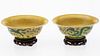 Pair of Yellow Porcelain Bowls
