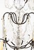 French Wrought Iron & Crystal Chandelier
