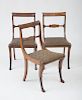 Set of Three Federal Carved Mahogany Side Chairs, Attributed to Duncan Phyfe