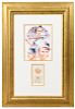 A Ted Williams Framed Baseball Bat Sawdust Presentation Plaque 29 x 20 inches overall.