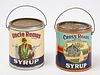 Two Antique Advertising Syrup Pails