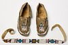 Native Beaded Moccasins and Belt