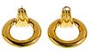 18k Yellow Gold Pierced Earrings