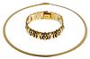 14k Bi-Color Gold Omega Necklace and Bracelet