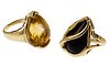 14k Yellow Gold and Gemstone Rings