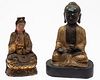 Two Wood and Metal Buddhas