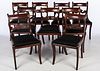 9 American Classical Mahogany Dining Chairs, 19th C