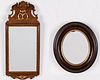 Dutch Walnut & Gilt Mirror, 18th C & an Oval Mirror