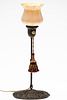 Tiffany Studios Bronze Lamp with Quezal Glass Shade