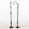 Two Wrought Iron Standing Lamps