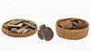 Native American Pottery Fragments & 2 Baskets