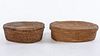 Two Antique Gullah Sweet Grass Lidded Baskets