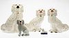 Group of 5 Staffordshire White Spaniels, 19th C