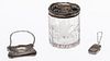 Sterling Silver Purse, Change Purse and Glass Jar