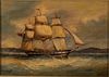 M. King, Masted Ship, Oil on Canvas
