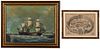 Painting of Masted Ship & Print of the Coliseum