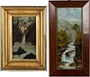 Two Paintings of Waterfalls