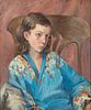 Anne Taylor Nash, Girl in Blue Floral Robe, O/C