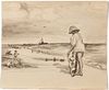Helen Hatch Inglesby (1914-1999), Beach Scene, W/C