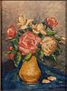 Ida May Carr (20th C), Vase of Roses, Oil on Canvas