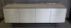 Louvered and White Lacquered Midcentury Cabinet