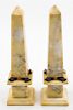 * A Pair Italian Marble Obelisks. Height 14 inches.