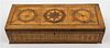 A Parquetry Decorated Glove Box Width 14 inches.