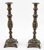 Two Candlesticks. Height 17 1/2 inches.