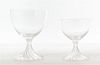 * Two Lalique Frosted Glass Stems. Height 5 1/2 inches.