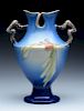 Roseville Pottery Blue Pine Cone Dbl. Handle Vase.