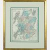A Colored Engraved Map of Scotland by J.H. Colton, c. 1855,