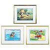 A Group of Three Walt Disney Company Animation Cels of Mickey and Minnie Mouse, 20th Century,