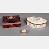 A Group of Three French Porcelain Boxes by Sevres and Limoges, 20th Century.