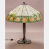 A Bradley and Hubbard Slag Glass Lamp, 20th Century,