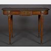 A Louis XVI Style Walnut and Fruitwood Marquetry  Table, 20th Century.