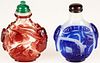 2 Chinese Peking Glass Snuff Bottles