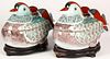2 Chinese Porcelain Figural Duck Tureens