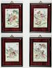 Four Chinese Porcelain Plaque Paintings