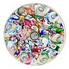 PAUL YSART (SCOTTISH, 1904-1991) SCATTERED MILLEFIORI AND CONTROLLED BUBBLE PAPERWEIGHT, 